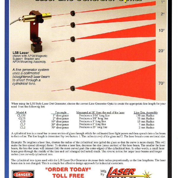 Laser Line Generator Optics - Laser Tools Company Inc.